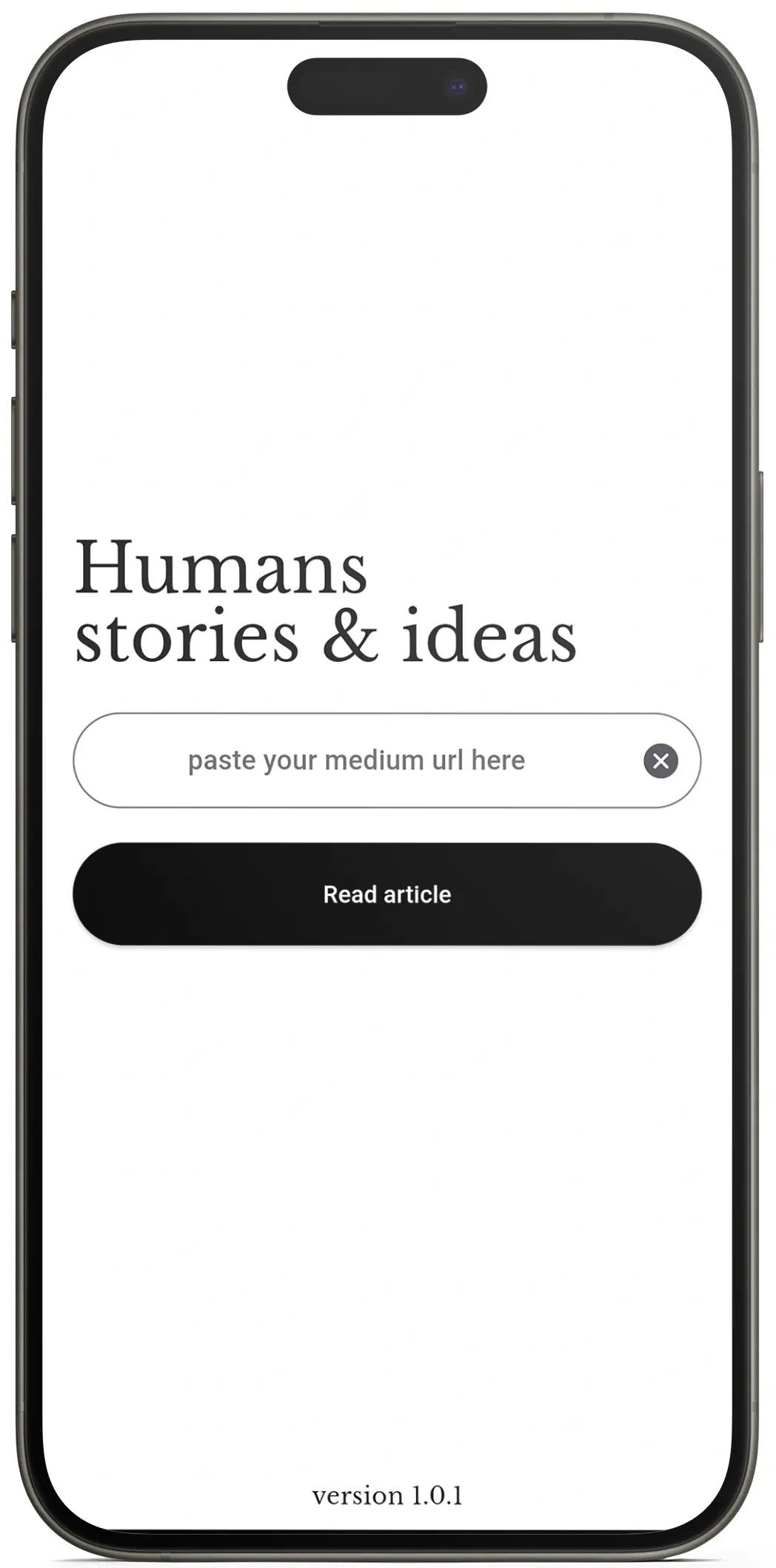 Medium Parser App Mockup